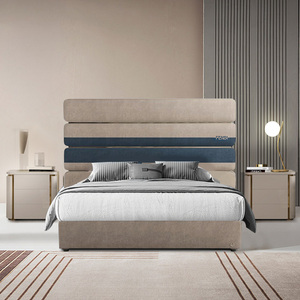 芬迪床蓝色意式轻奢家具现代简约主卧床真皮床豪华卧室设计师定制