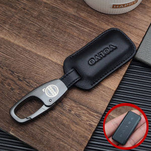 头层牛皮沃尔沃s90xc90v6040防水小钥匙套真皮钥匙包扣车用高档男