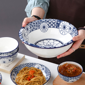 釉下彩汤碗家用大号碗陶瓷装酸菜鱼排骨餐具创意新款汤古盆