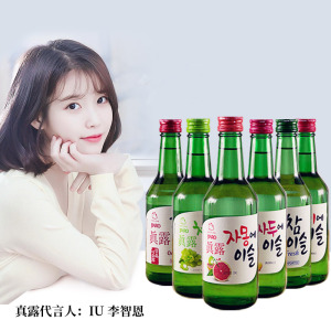 韩国真露烧酒利口酒真露青葡萄味果酒韩国烧酒360ml*6瓶装非清酒