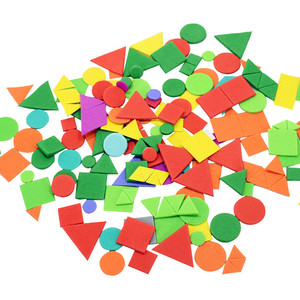 eva彩色几何图形带背胶贴片画幼儿园儿童手工diy海绵不干胶贴纸