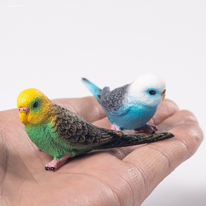 小鸟玩具塑料玩偶模型手办摆件正版散货 仿真动物 鸟类 蓝色鹦鹉