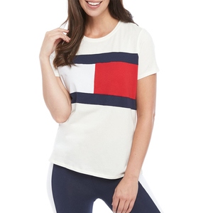 tommy hilfiger春夏新款汤米女装时尚三拼色百搭圆领短袖t恤集c