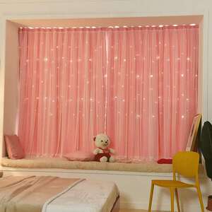 魔术贴窗帘素色