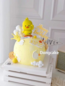 烘焙蛋糕装饰网红抖音小黄鸭小鸡摆件鸡宝宝周岁儿童生日甜品装扮