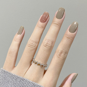 byzhenzi store莫兰迪绿气质抹茶绿显白穿戴甲片美甲贴纸逼真甲油