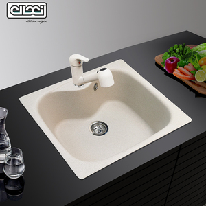 艾乐琪elleci福克斯200进口石英石水槽厨房洗菜洗碗池花岗岩台上
