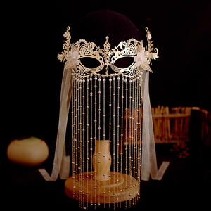 汉服古风面具流苏面帘遮脸古装造型遮面道具cosplay装扮女配饰品