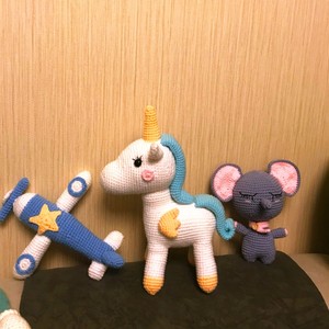 rlkdiy钩针玩偶材料包手工娃娃制作牛奶棉毛线熊鹿独角兽情侣礼物