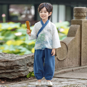 汉服男童儿童古装2024新款春秋款男孩国学服夏季唐装男宝宝表演服