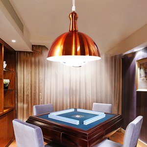 棋牌室麻将升降灯简约吊灯单头餐厅伸缩灯半圆灯罩铝材吧台拉伸灯