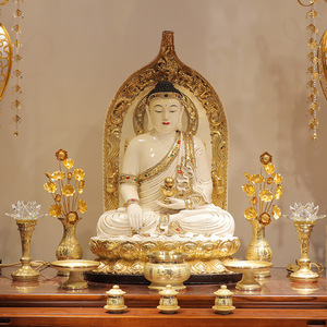 泰国玉四面佛药师佛像树脂装饰摆件五方佛释迦牟尼佛阿弥陀佛神像