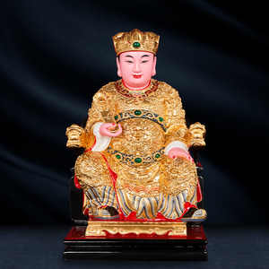 00lyn6801淘宝灶神灶王爷灶王奶奶司命灶君画像实木卷轴挂画居家