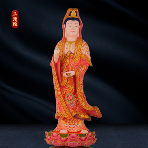 000人付款天猫梵趣陶瓷红衣观音菩萨佛像佛摆件供奉南海家用坐莲观世