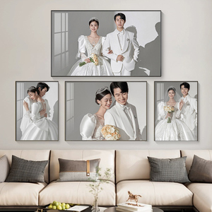 婚纱照相框定制挂墙照片放大床头影楼结婚照组合套装卧室高档客厅
