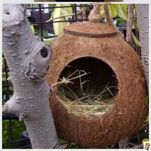 八哥鸟窝圆形椰壳鹦鹉耐咬装饰专用防咬鸟具鹩哥道具挂饰椰子天然