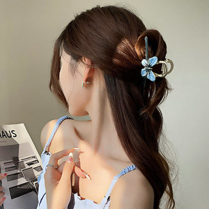 蝴蝶抓夹女夏季大号夹子头饰发夹高级感韩国优雅气质后脑勺鲨鱼夹