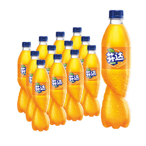 可口可乐 芬达橙味汽水碳酸饮料600ml*12瓶整箱瓶装饮品汽水批发