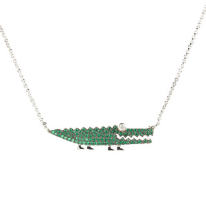 000人付款淘宝apm鳄鱼项链女925纯银 带过两次, 没有划痕, 这款鳄鱼