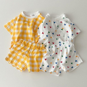 婴儿衣服夏季纯棉短袖短裤婴幼儿套装分体6七8九个月男女宝宝夏装