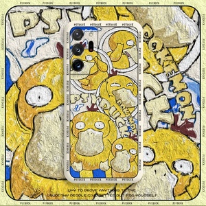 油画可达鸭三星note20ultra手机壳三星note10十液态硅胶note10宝可梦