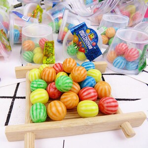 泡泡糖桶装多口味小西瓜泡泡糖老式零食怀旧70后80童年回忆口香糖