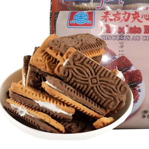 夹心饼干老式黑白90后80怀旧巧克力味鸳鸯夹心童年奶油朱古力饼干