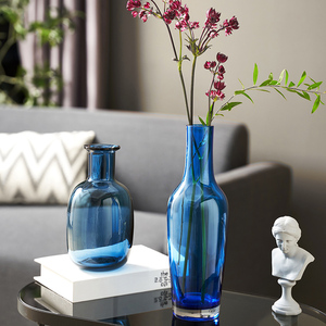 现代简约北欧轻奢玻璃花瓶鲜花水养客厅餐桌茶几插花瓶装饰品摆件