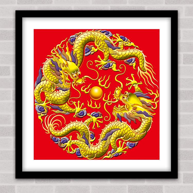 二龙戏珠十字绣