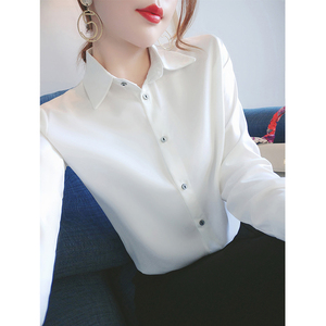 白色衬衫女设计感小众秋款女装2024年新款高级感上衣长袖气质衬衣