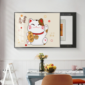 北欧招财猫电表箱装饰画日系餐厅配电箱遮挡现代简约电闸开关挂画