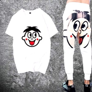 旺仔紧身衣旺旺套装牛奶短袖抖音同款衣服ins超火裤子潮牌t恤男女