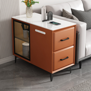 沙发边柜超窄边几小茶几客厅可无线充电智能实木沙发角柜侧边柜