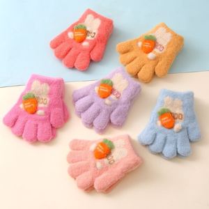 儿童分指手套薄款冬季宝宝五指2岁3可爱萝卜兔子女童全指手袜保暖