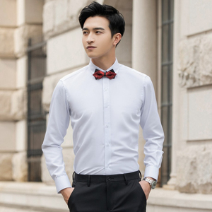 男士伴郎服兄弟团装白色衬衫新郎结婚礼服长袖寸衣西裤套装春秋
