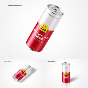 啤酒果汁饮料汽水易拉罐锡罐包装瓶子效果图展示样机PSD设计素材