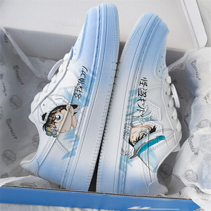 回力名侦探柯南联名渐变色空军一号爆改鞋男夏季限量款透气小白鞋