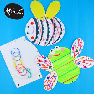 橡皮筋可爱昆虫手工diy儿童艺术绘画粘贴制作玩具作品幼儿园材料