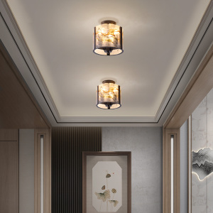 苏印 新中式入户玄关灯创意轻奢珐琅彩酒店走廊过道灯阳台吸顶灯