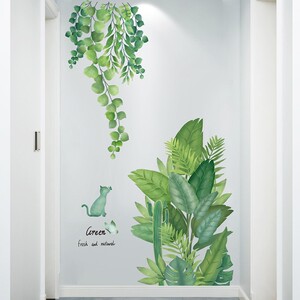 3d立体树叶墙贴纸墙纸自粘装饰贴画墙上墙面ins布置墙画植物创意