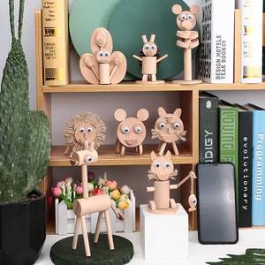 幼儿园木头手工儿童亲子创意动物立体木美工区区域木工diy材料包