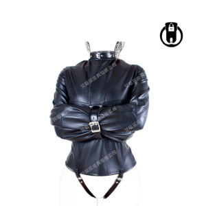 艾斯乐黑色皮革强制束缚衣情趣禁锢约束捆绑拘束装男女奴sm调教