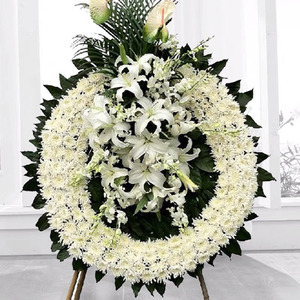 白事花圈丧事葬礼鲜花蓝悼念祭奠用品广州花都区番禺区南沙区送花