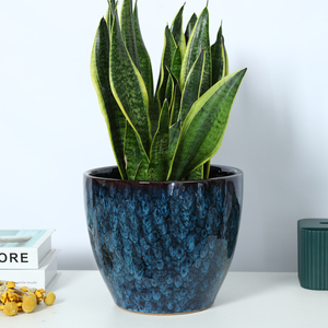 花盆陶瓷大口径孔雀蓝简约个性家用客厅落地绿萝植物花盆特价清仓