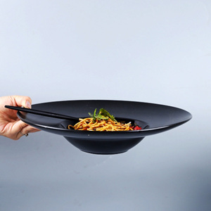 创意面碗拉丝西餐餐盘餐具日式沙拉草帽盘陶瓷草帽碗意面汤碗盘子
