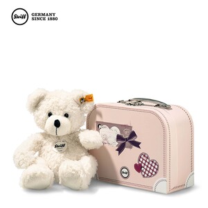 steiff德国进口正版泰迪熊手提箱熊公仔儿童玩偶毛绒玩具生日礼物