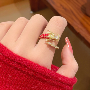 龙年本命年生肖开口戒指女小众设计轻奢高级感秋冬男生指环指圈