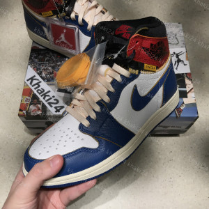 air jordan1 aj1 union联名蓝红黑风暴蓝拼接 bv1300-146
