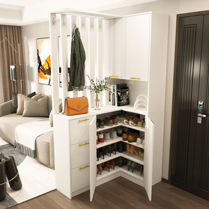 严创入户门鞋柜现代简约玄关柜一体转角进门隔断柜厅大容量储物柜