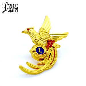 个性凤凰胸针定制镶嵌宝石水钻徽章金属徽标勋章奖章奖牌订做校徽